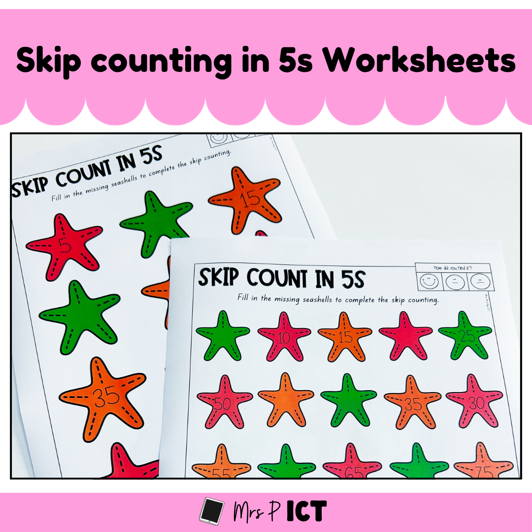 Skip counting by 5s worksheets