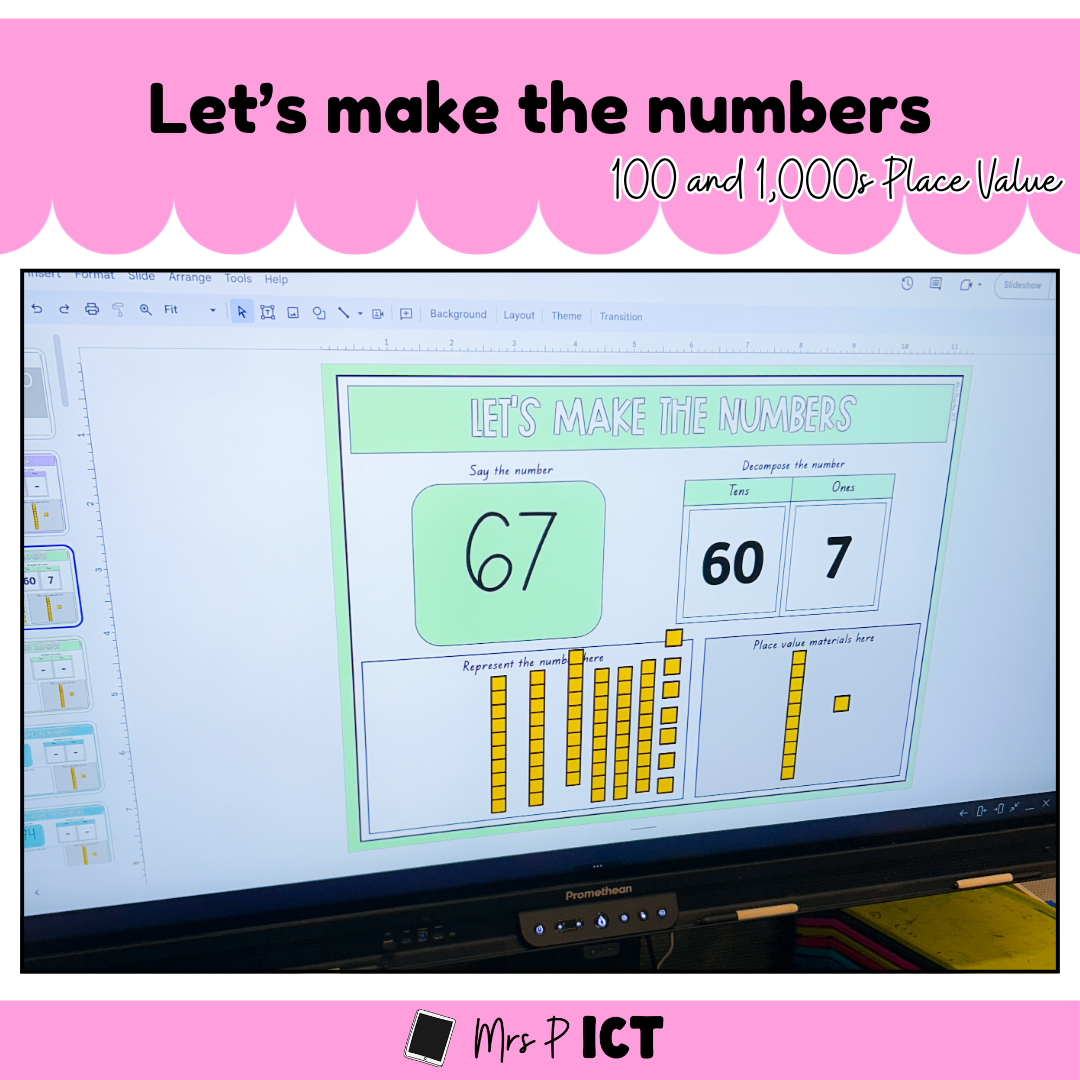 Let's make the numbers - 100 and 1,000s Place Value