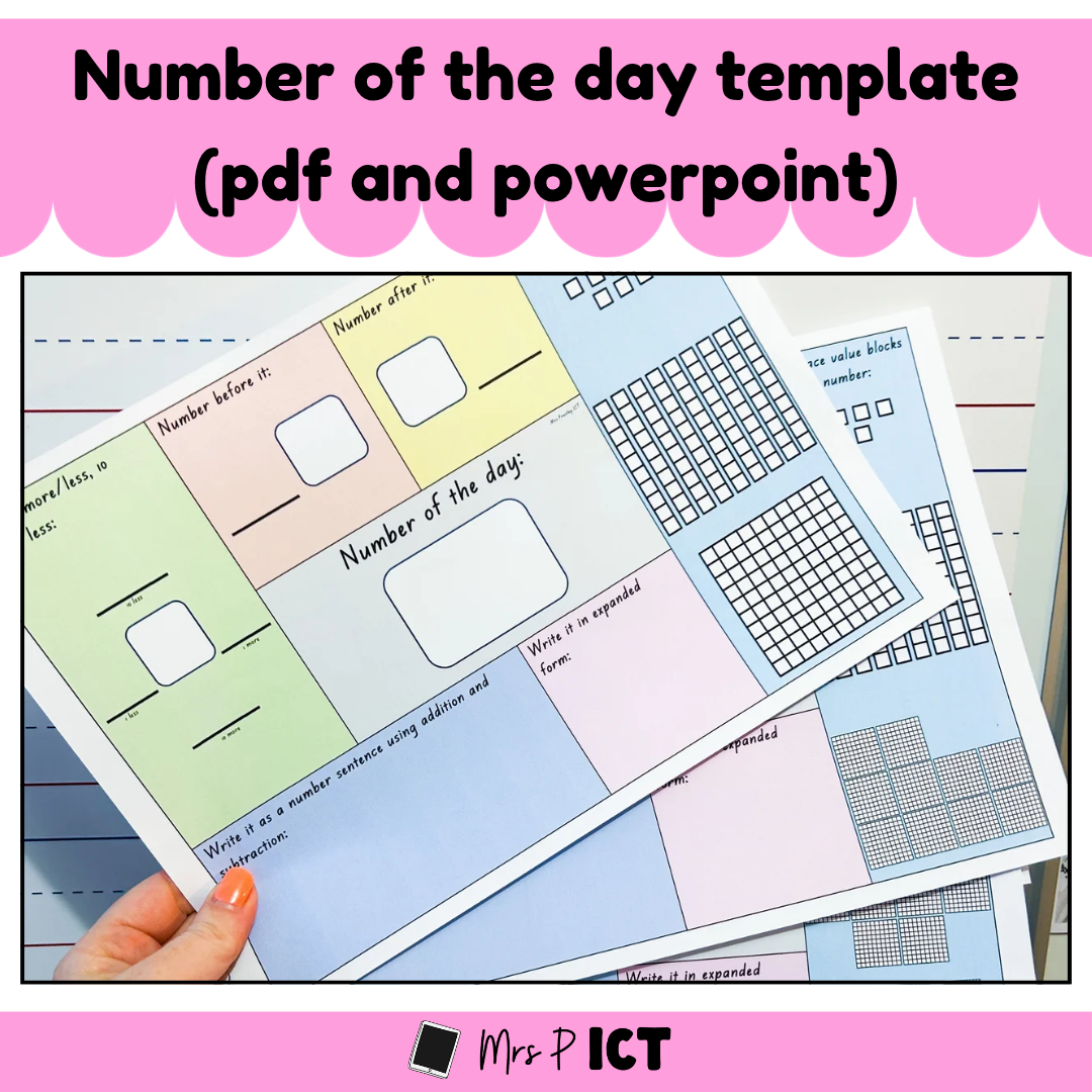 Number of the day template (pdf and powerpoint)