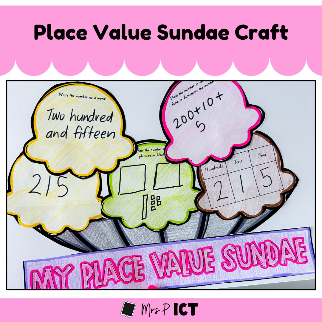 Place value sundae craft