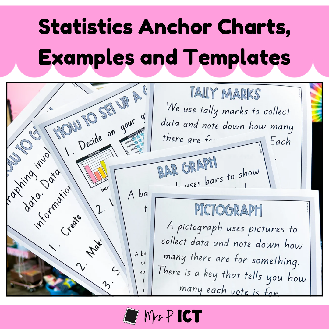 Statistics anchor charts, examples and templates