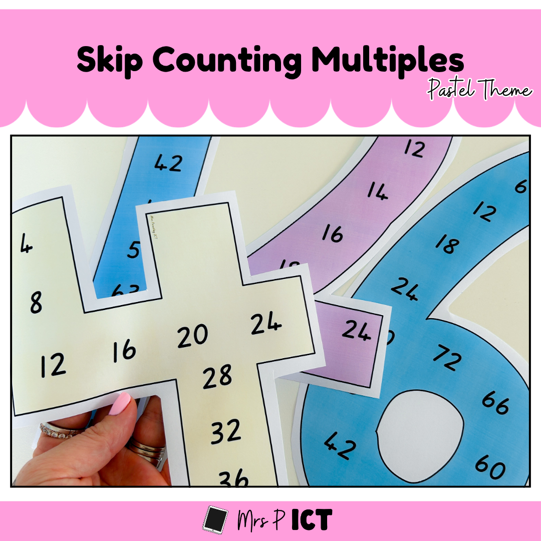 Skip counting multiples - pastel themed