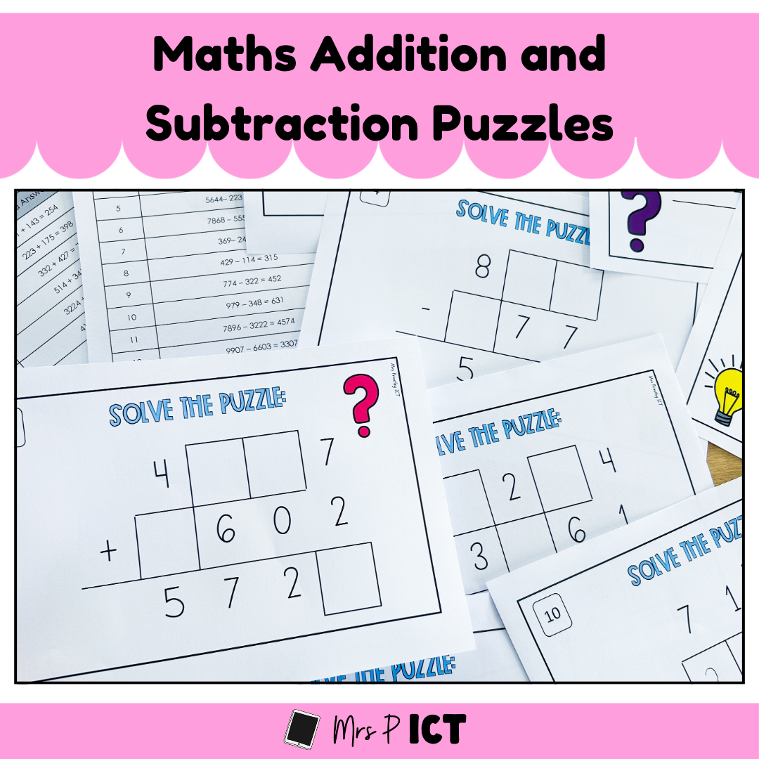 Maths Addition and Subtraction Puzzles