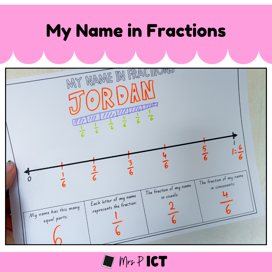 My Name in Fractions Activity