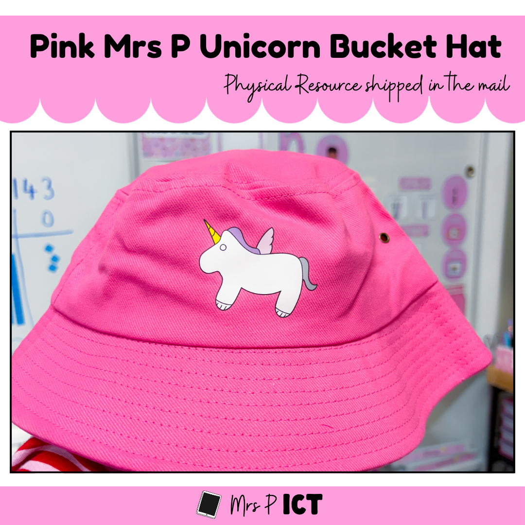 Pink Mrs P Unicorn Bucket Hat