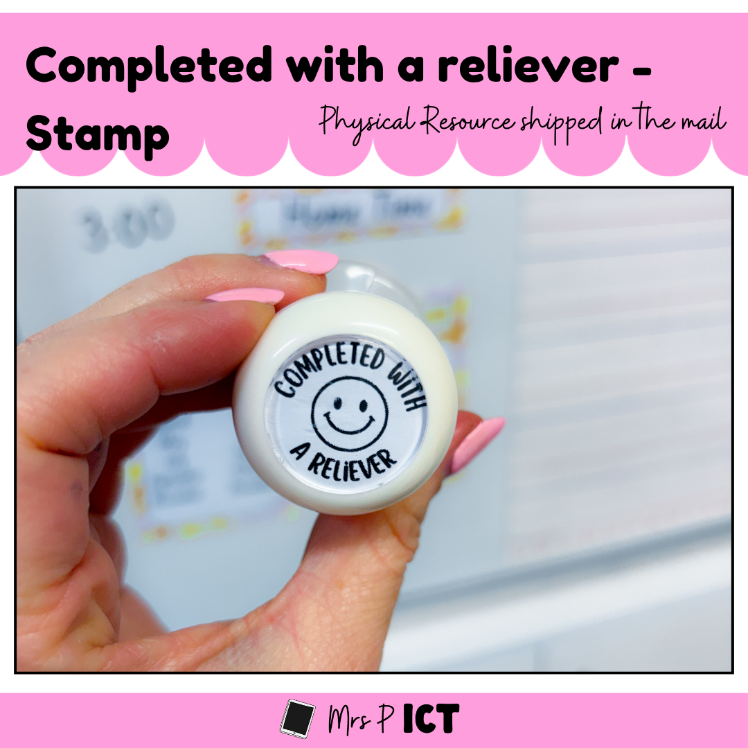 'Completed with a reliever' Stamp