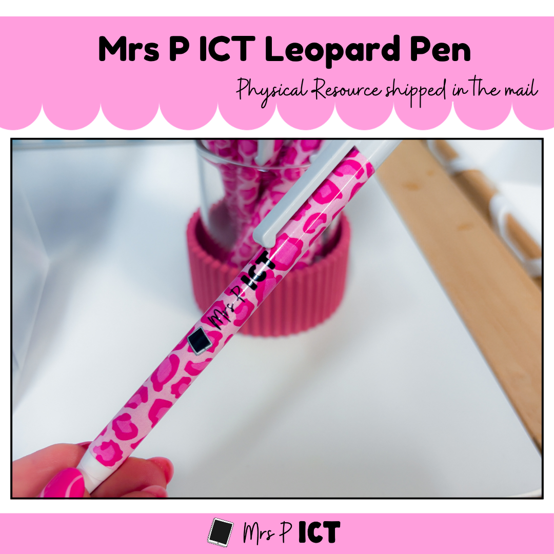 Mrs P ICT Leopard Pen