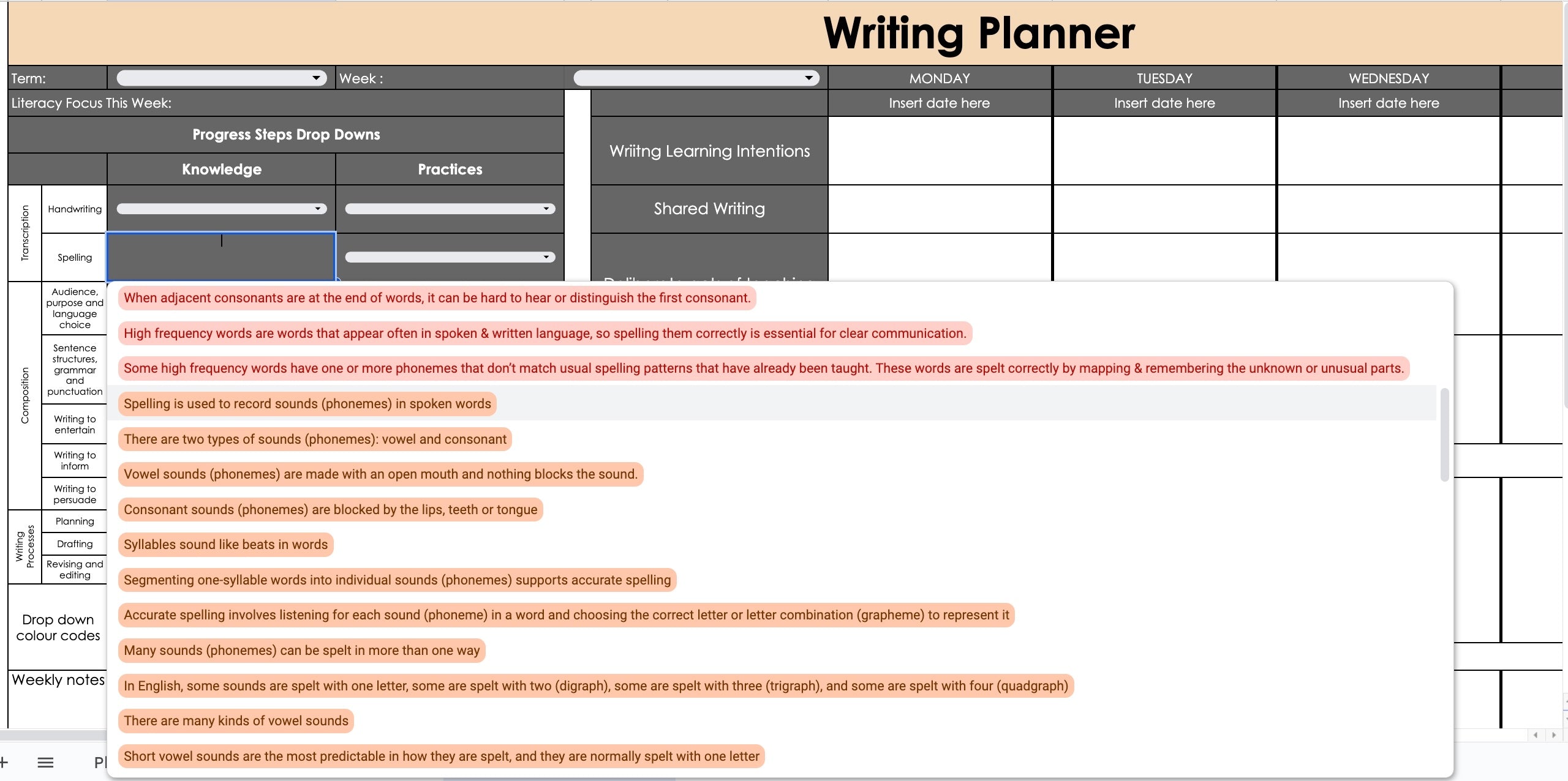 English Curriculum AND Planner (Phase One to Three)