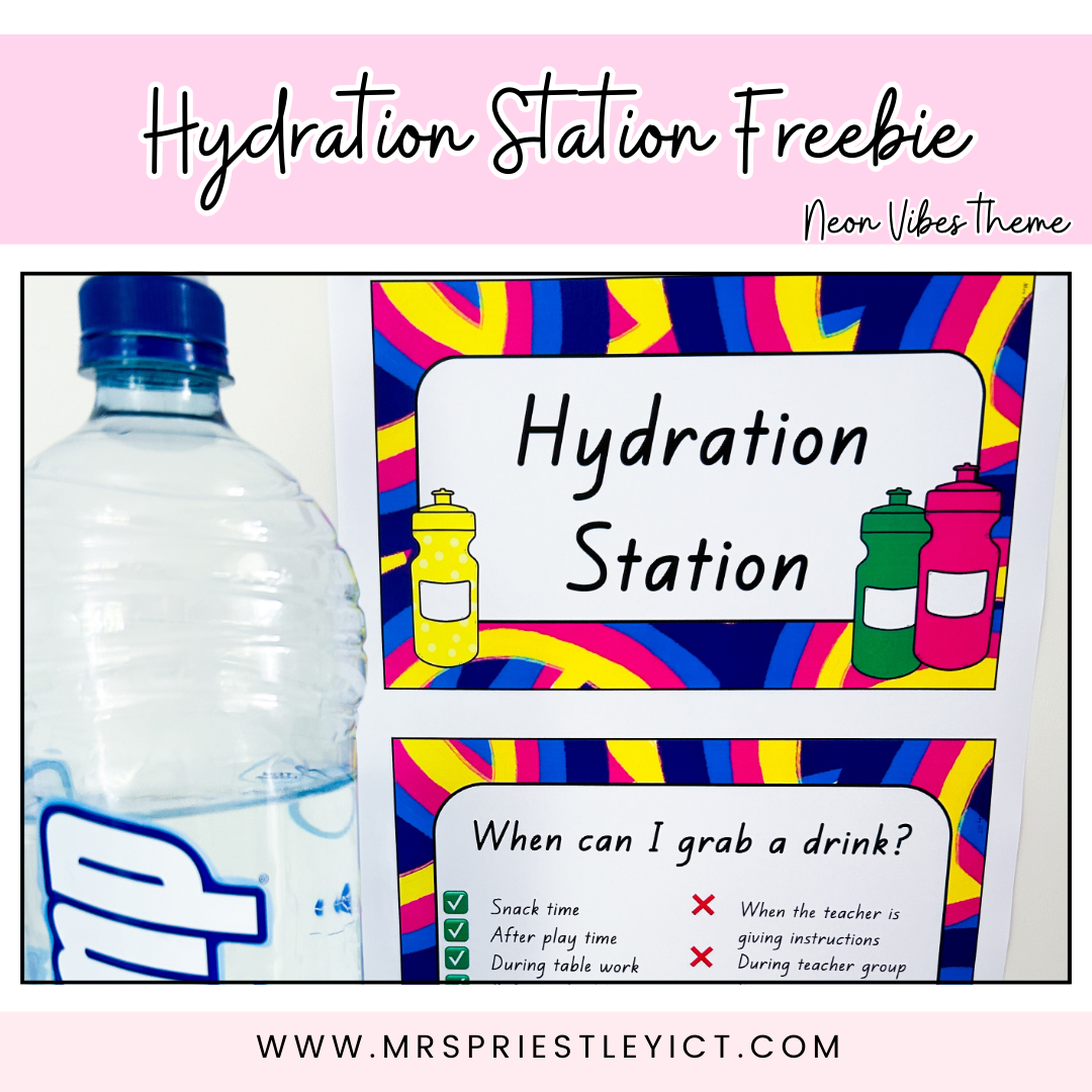 Hydration station freebie (neon vibes)