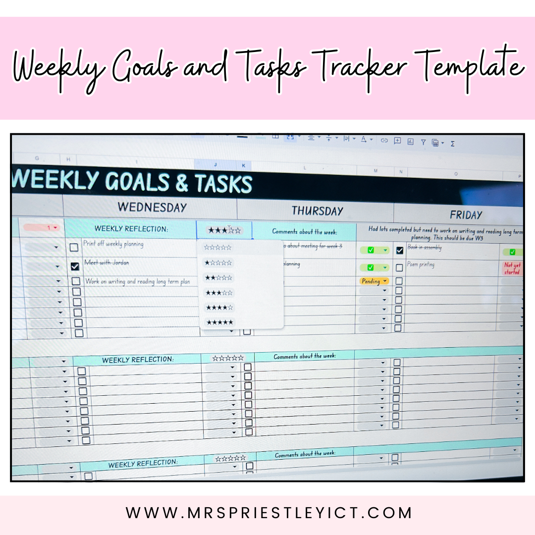 Weekly Goals and Tasks Tracker Template