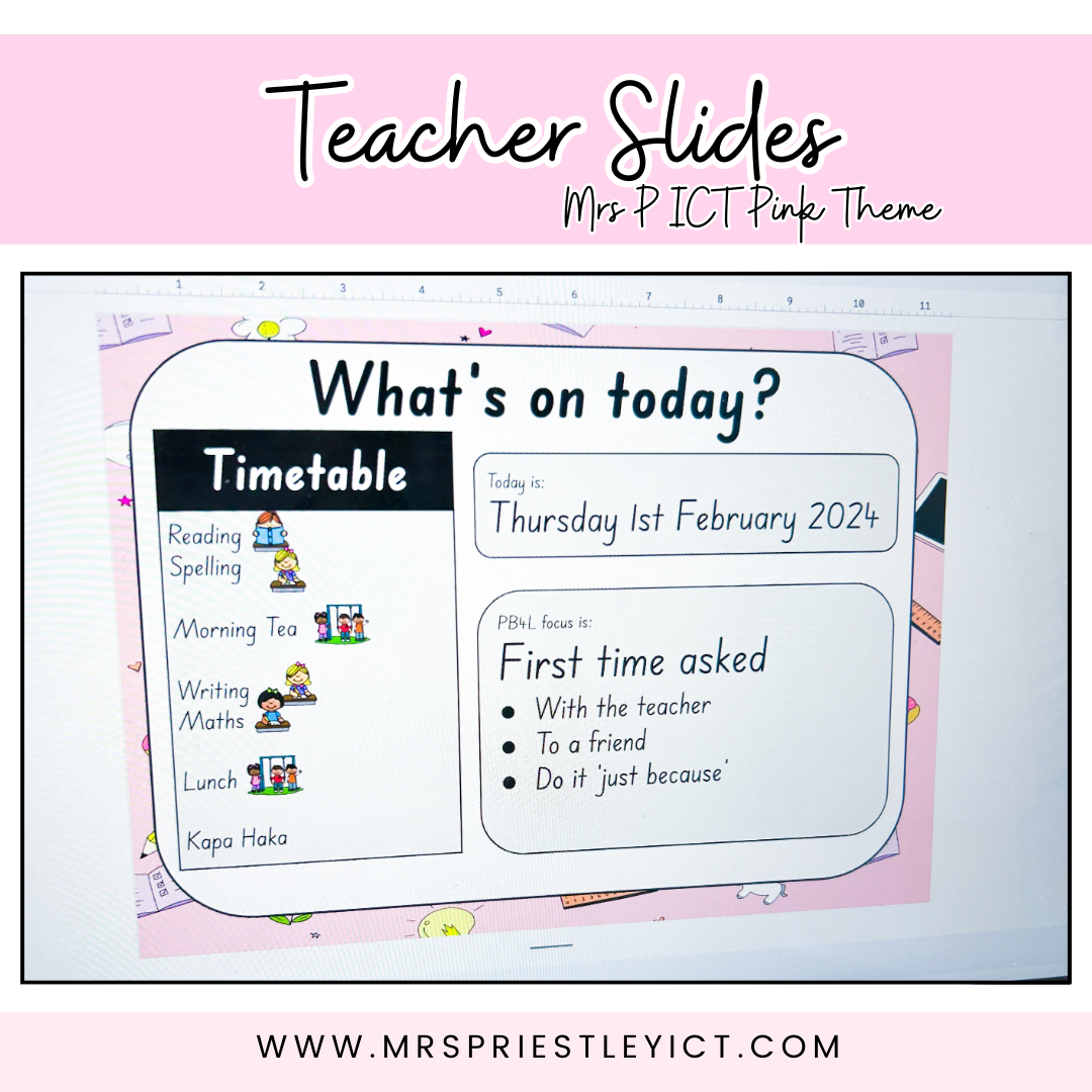 Teacher Slides FULL - Mrs P ICT Pink theme