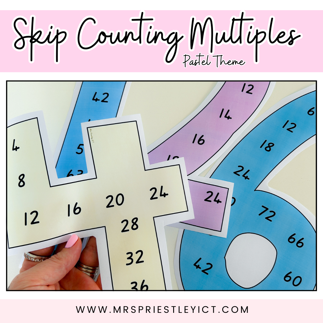 Skip counting multiples - pastel themed