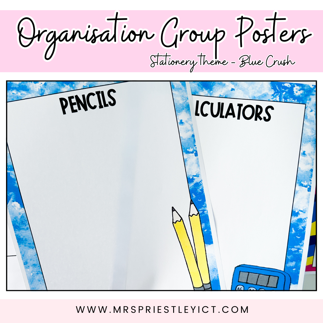 Organisation Group Posters (Stationery theme - Blue Crush)