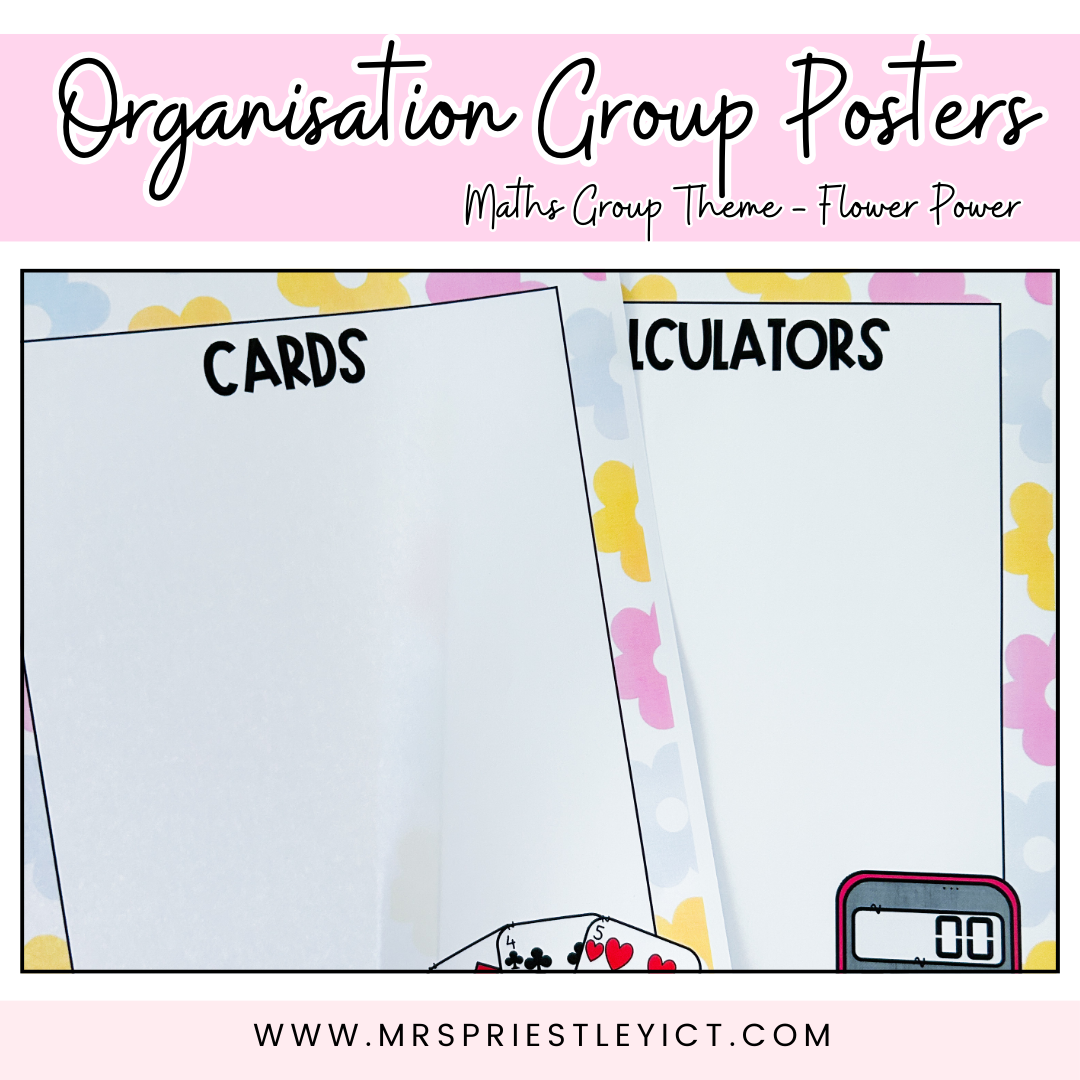 Organisation Group Posters (Maths theme - Flower Power)