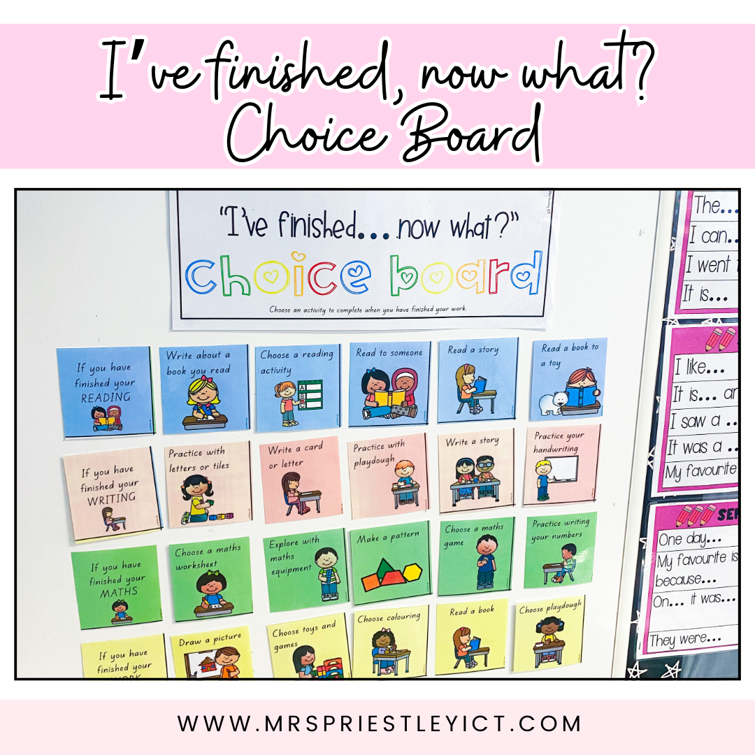 I've finished...now what? Choice board