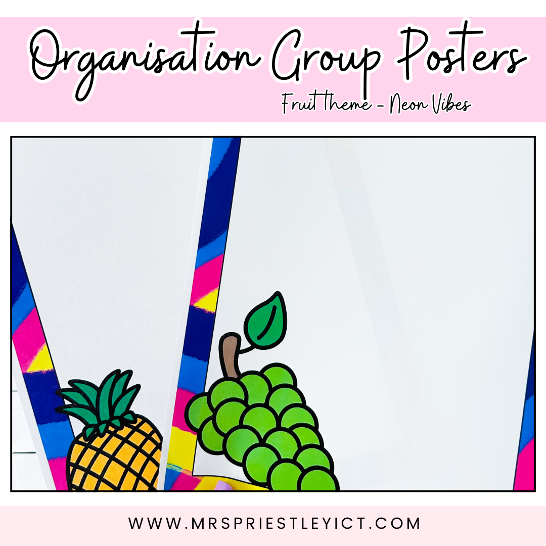 Organisation Group Posters (Fruit theme - Neon Vibes)