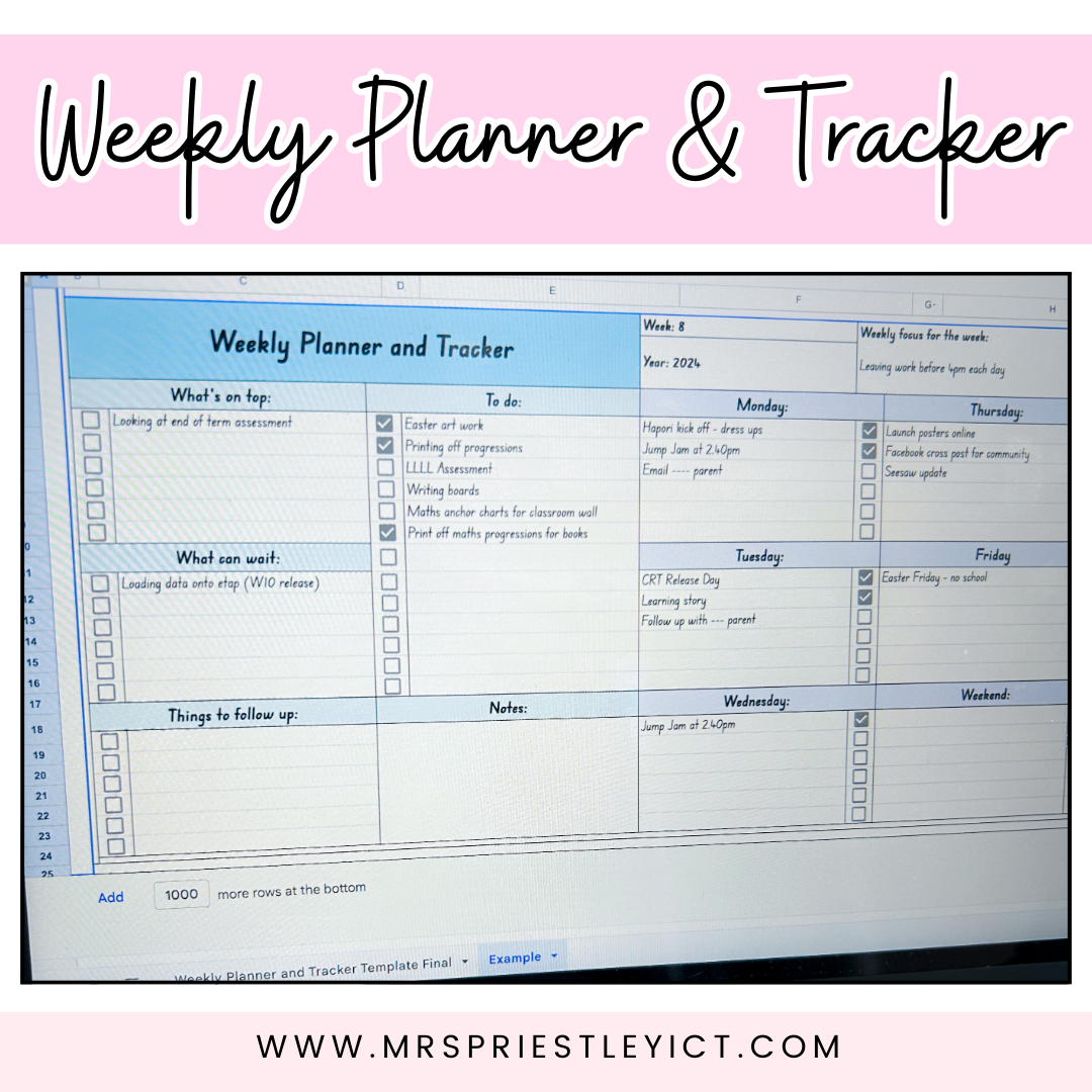 Weekly Planner and Tracker Template