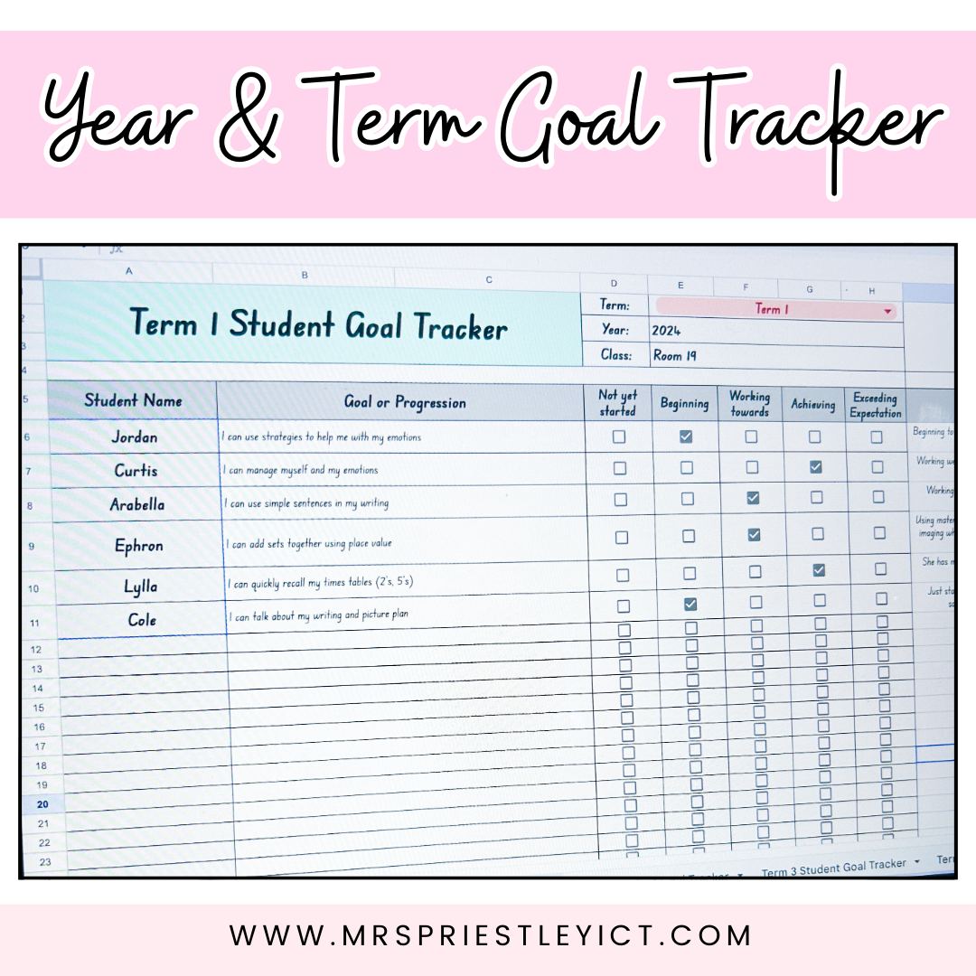 Year and Term Goal Tracker Template