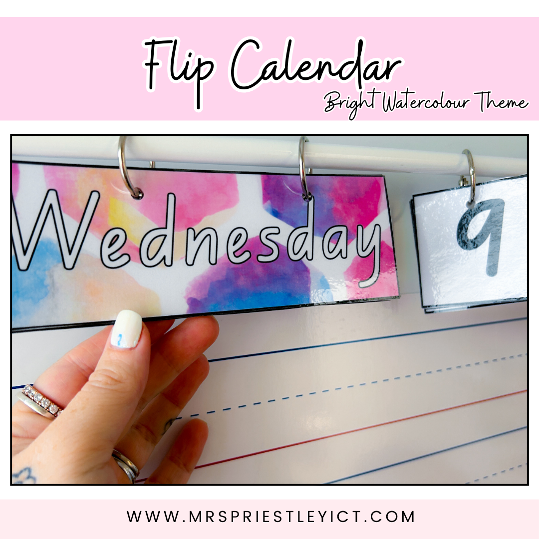 Flip calendar - Bright Watercolour themed