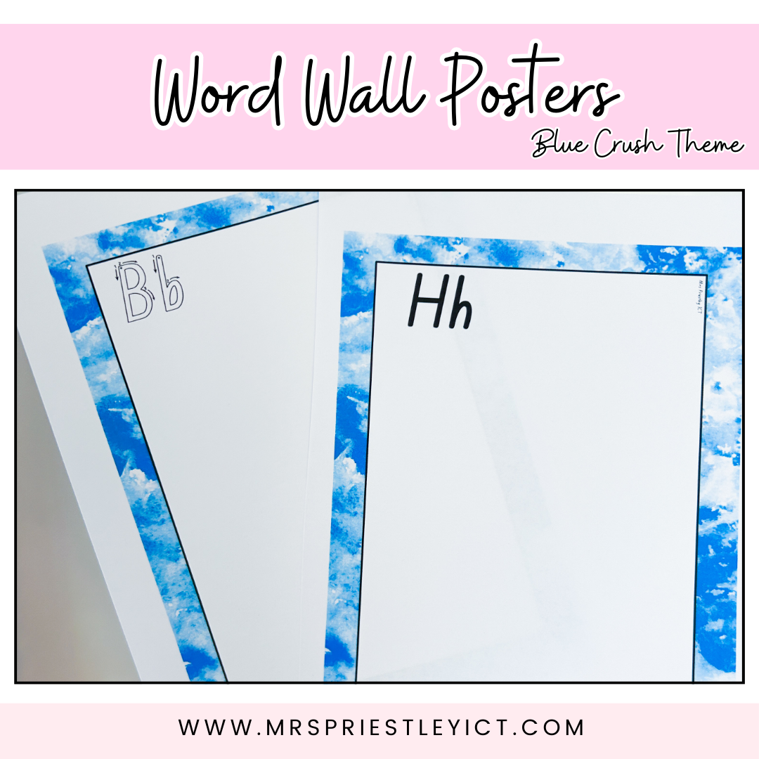 Word wall posters - Blue Crush theme