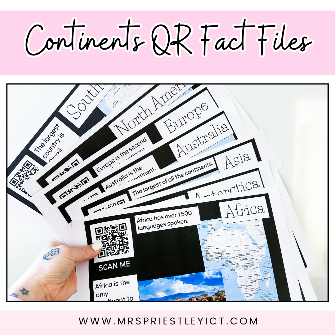 Continent QR code fact files