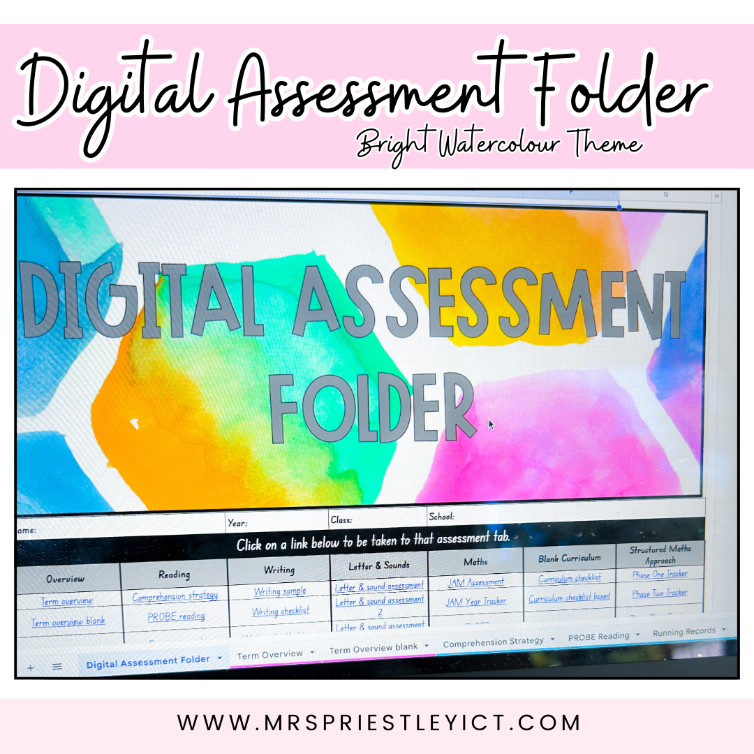 Digital Assessment Folder (Bright Watercolour theme)