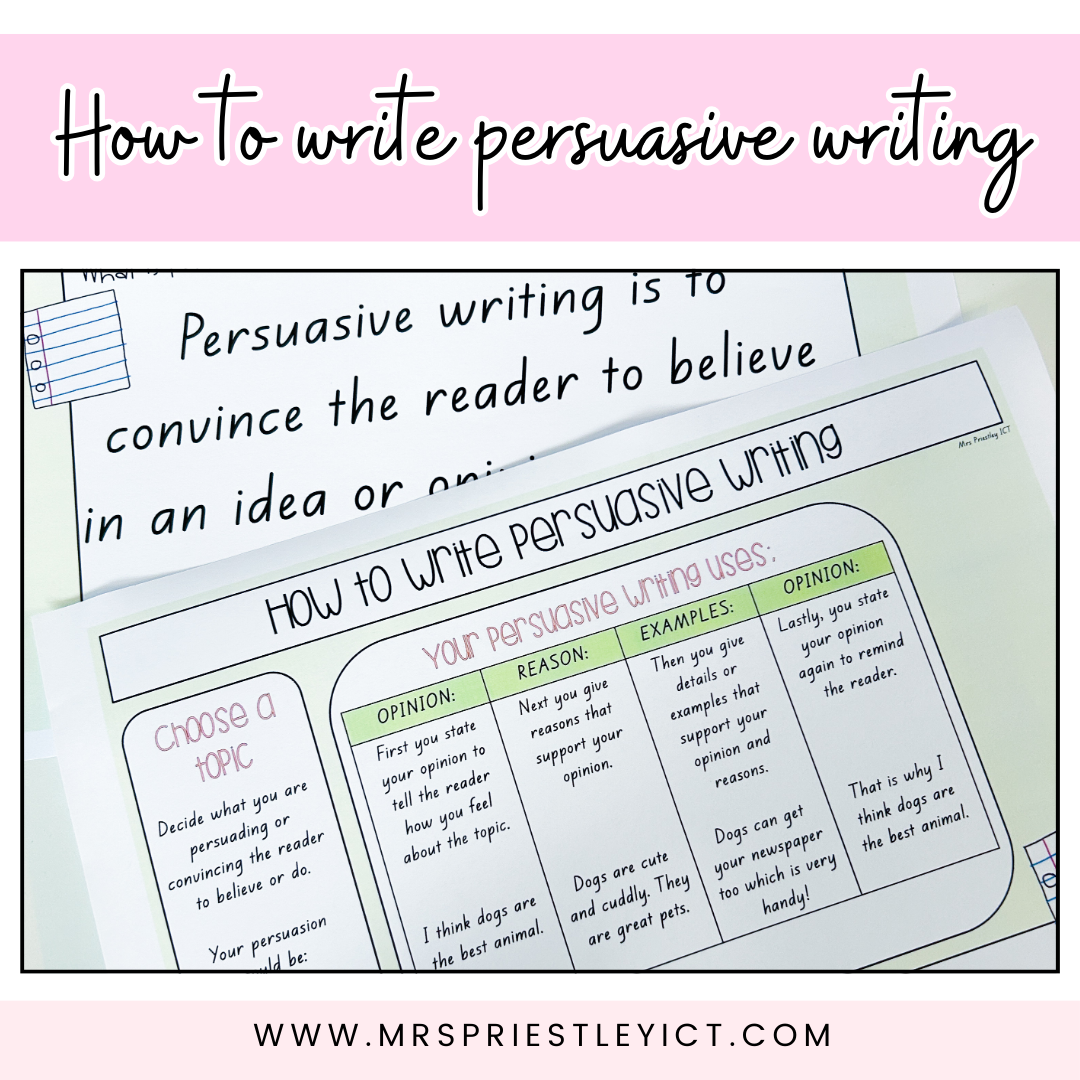 How to write persuasive writing (freebie)