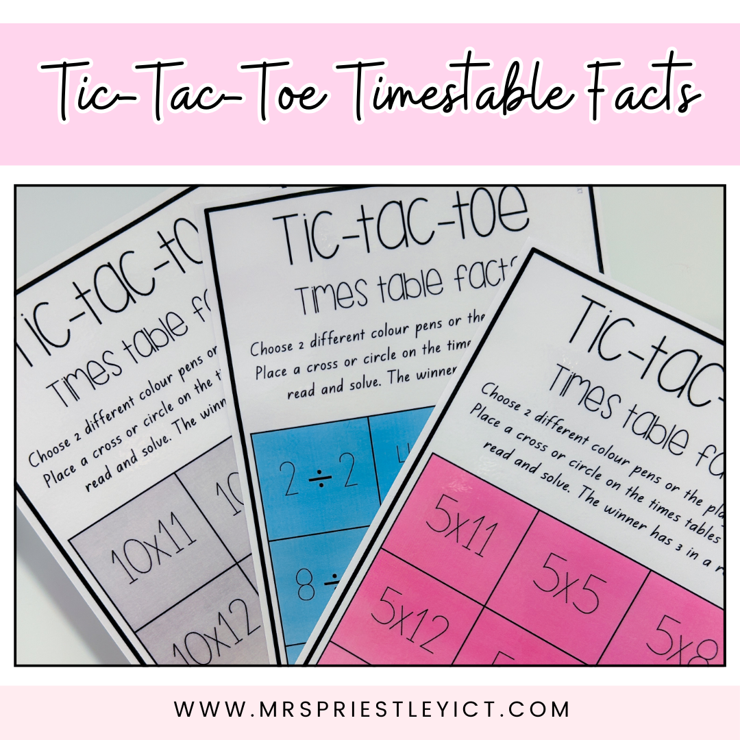 Tic-tac-toe Times Table Facts