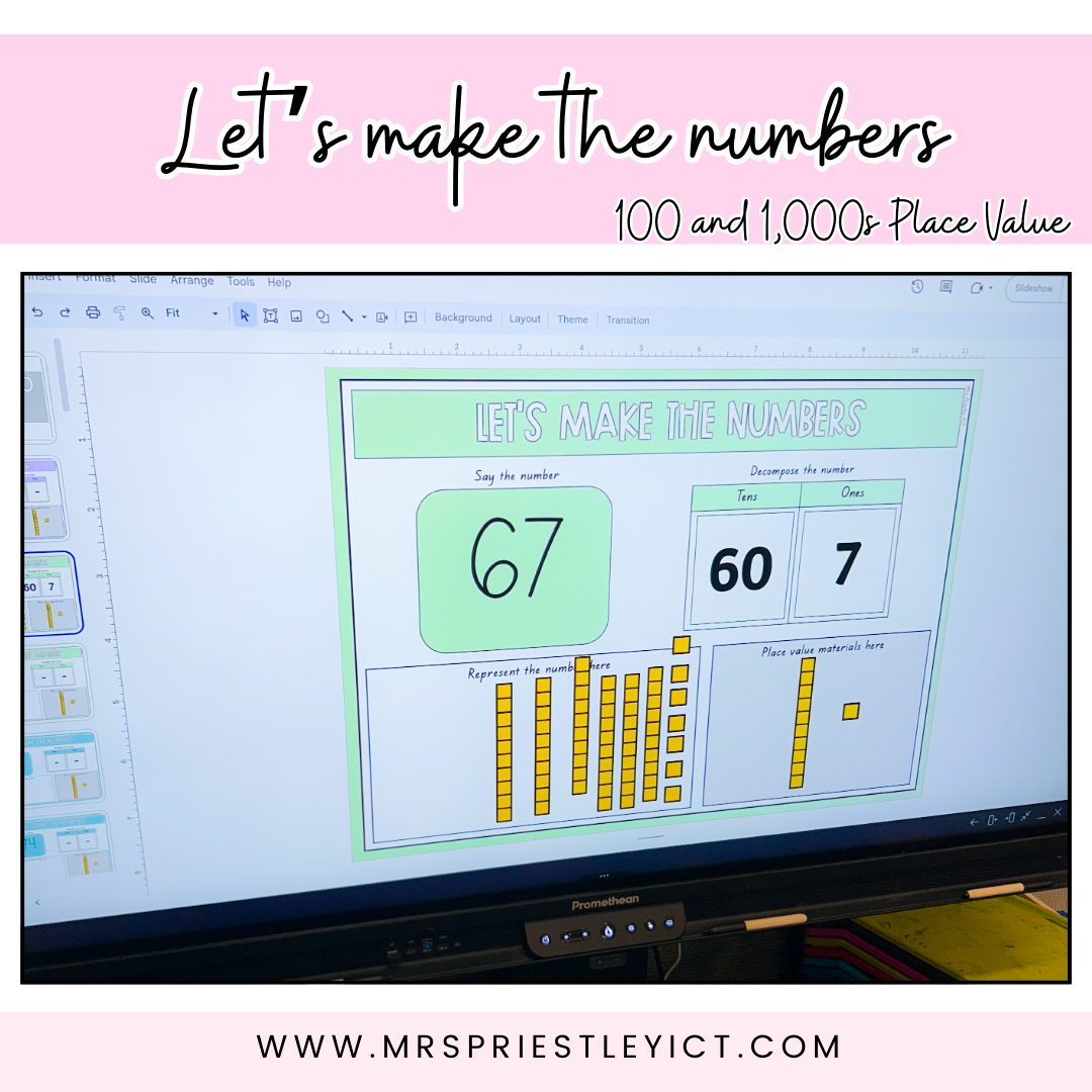 Let's make the numbers - 100 and 1,000s Place Value