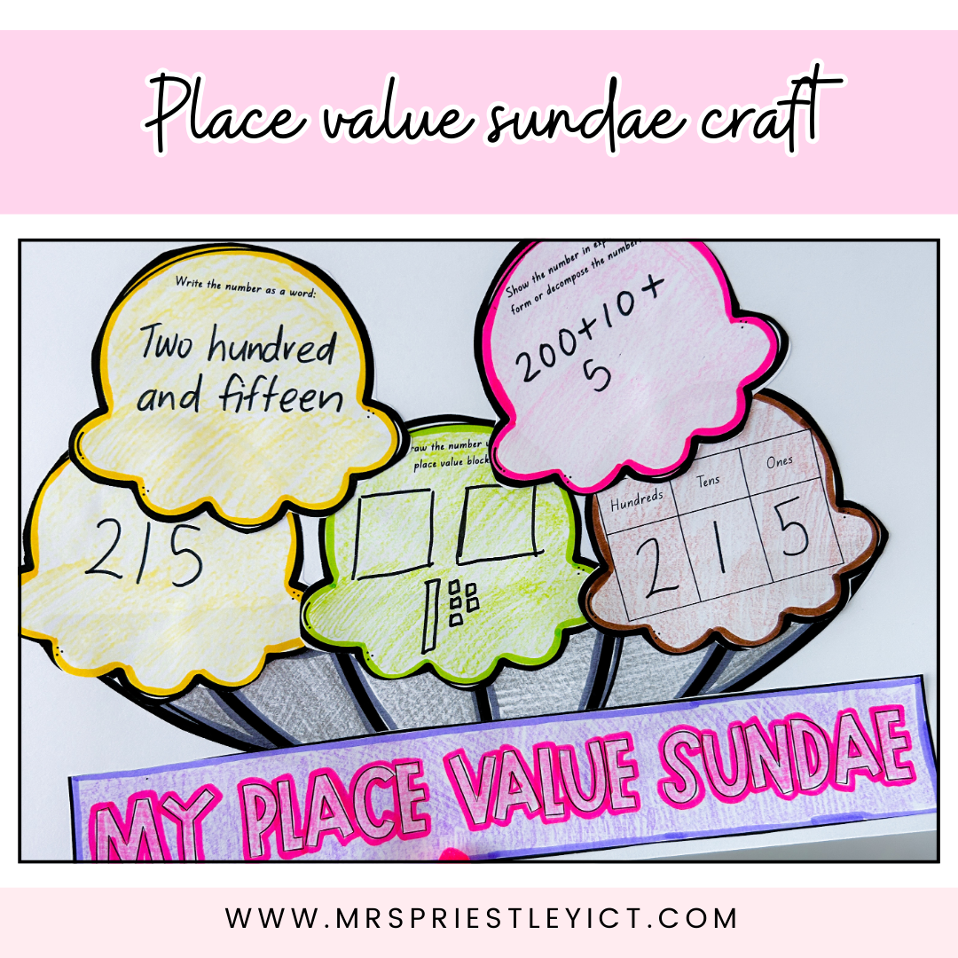 Place value sundae craft