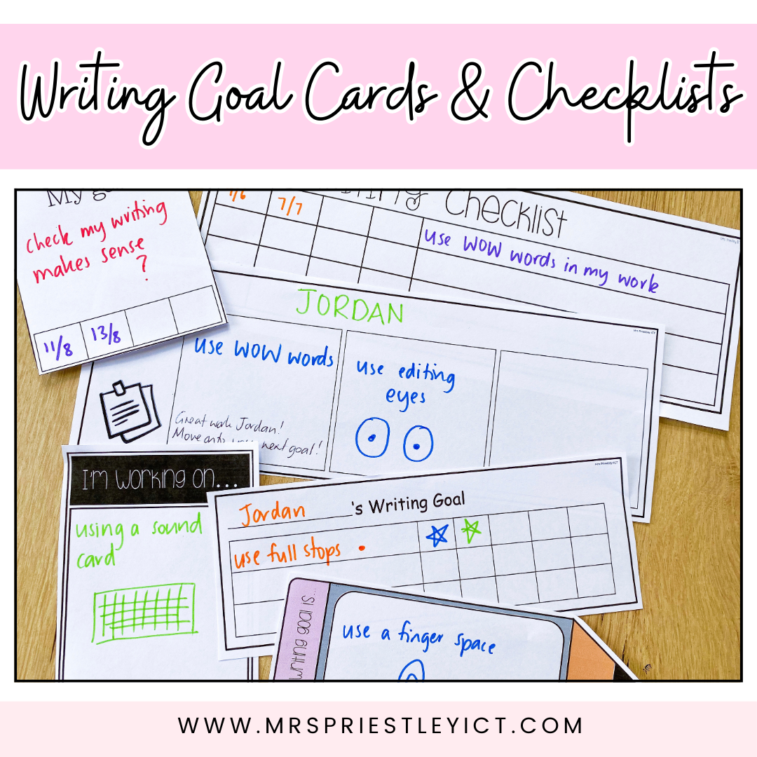 Writing Goal Cards and checklists