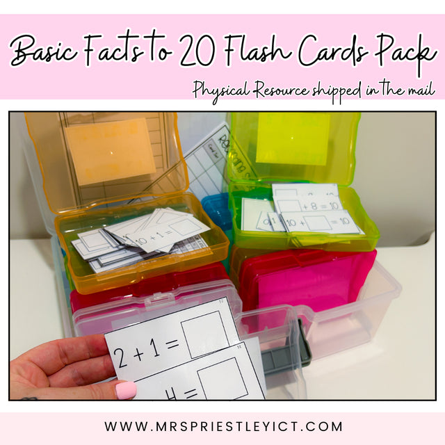 Basic facts to 20 flash cards pack