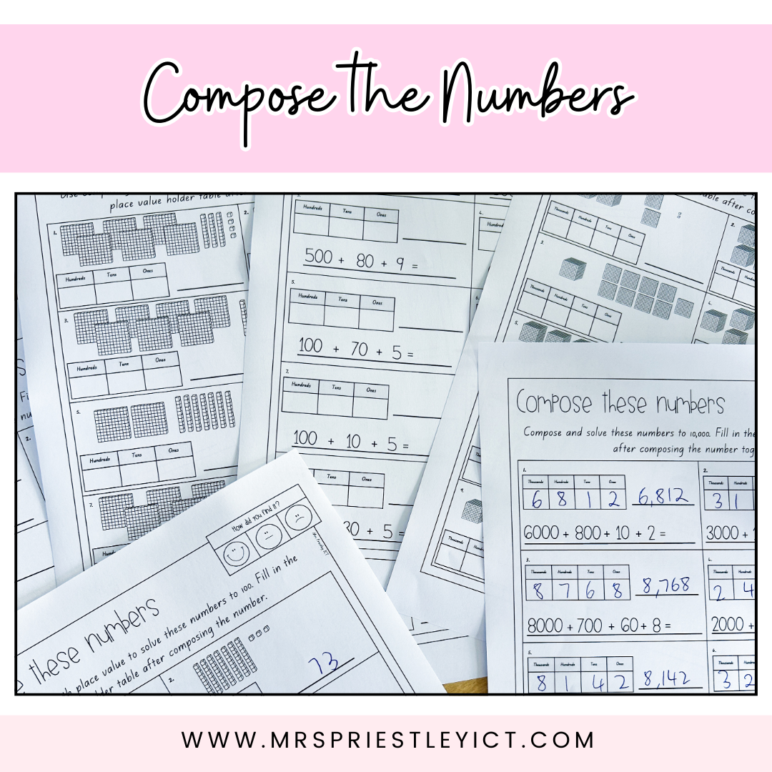 Compsing Numbers Compose the numbers FULL – Mrs Priestley ICT