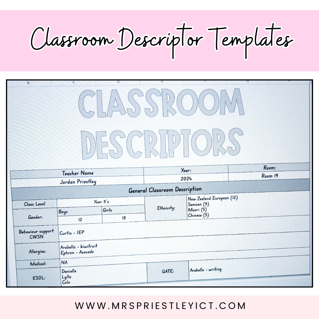 Classroom Descriptor Templates