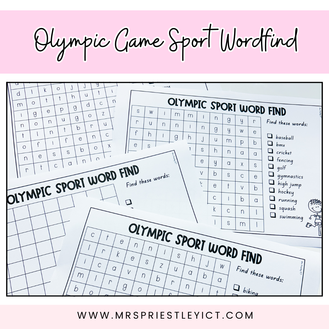 Olympic Game Sport Wordfind