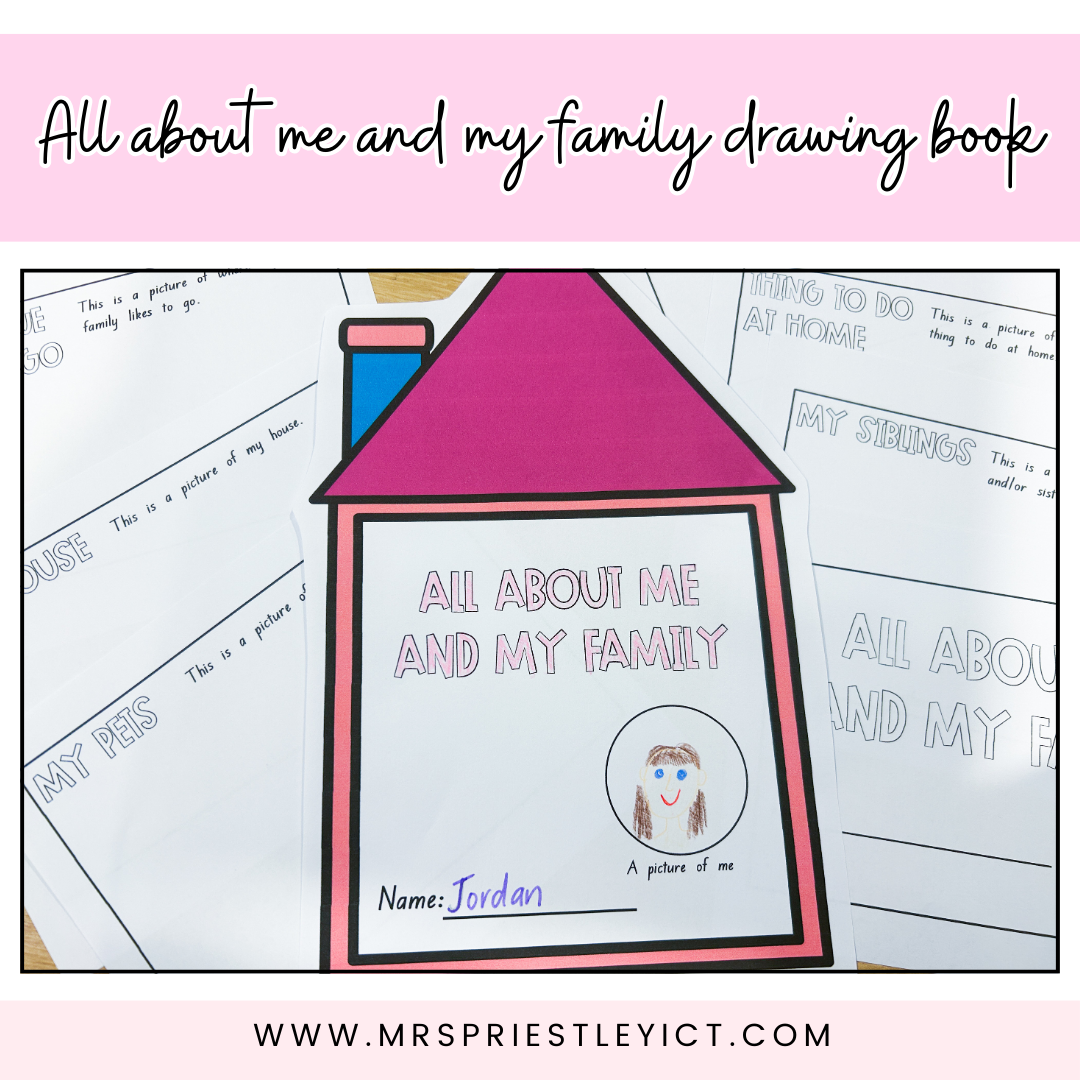 All about me and my family drawing book