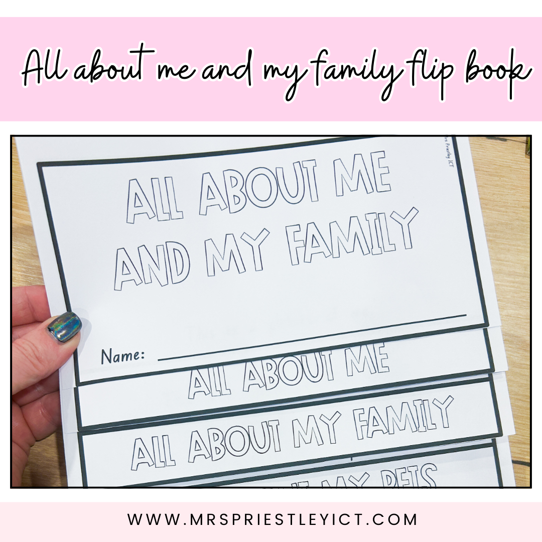 All about me and my family flip book