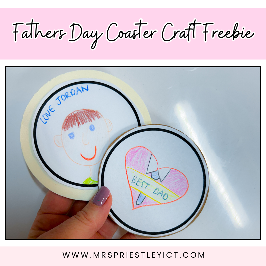 Fathers Day craft coaster freebie