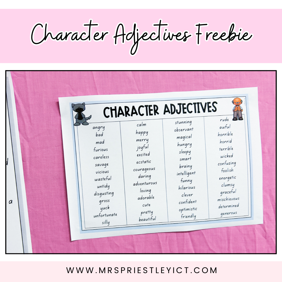 Character Adjectives Freebie