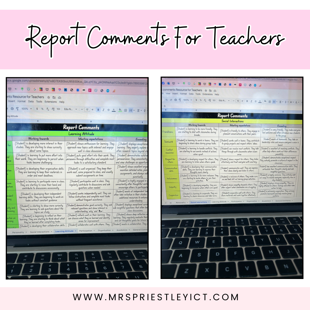 Report Comments for Teachers