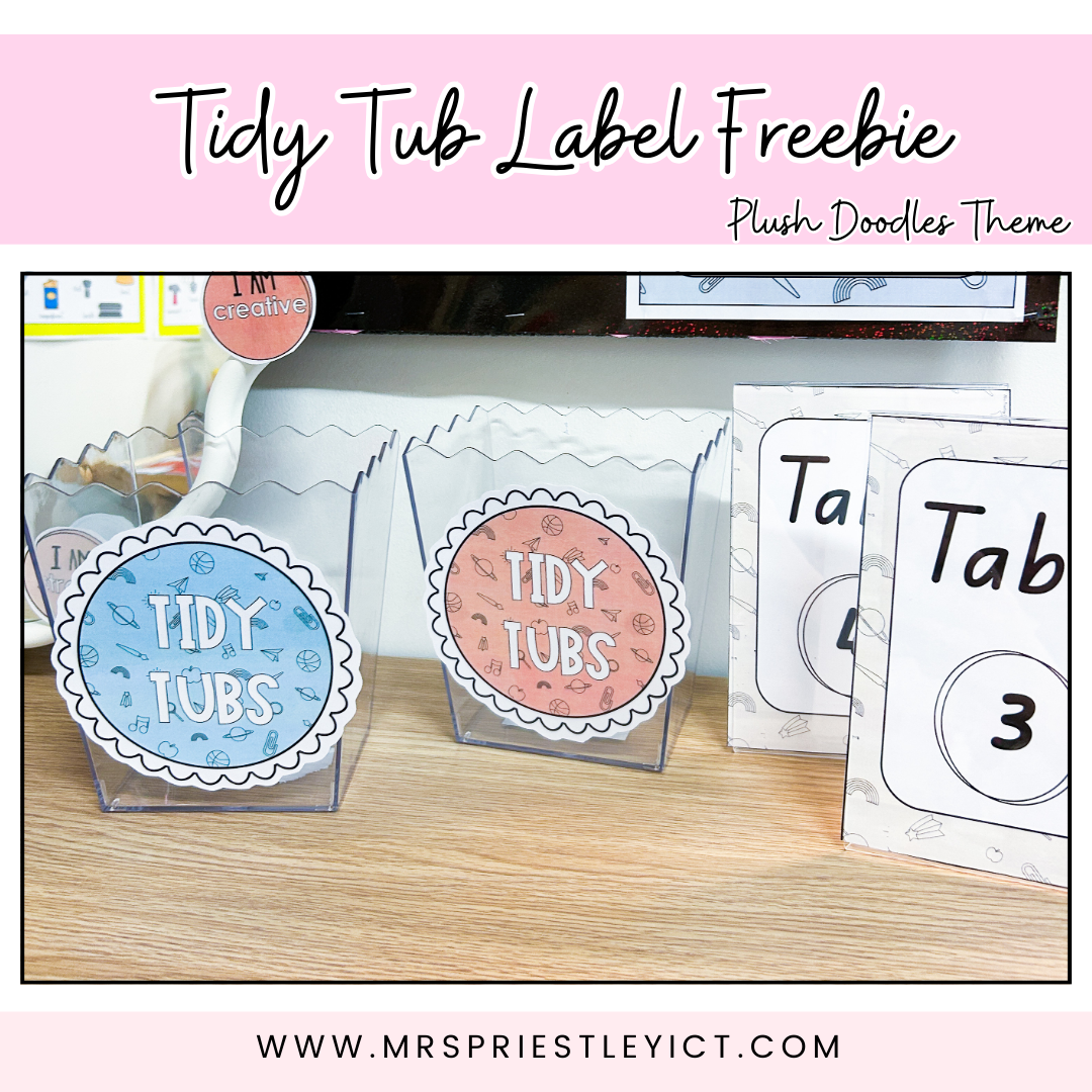 Tidy Tub labels freebie - plush doodles