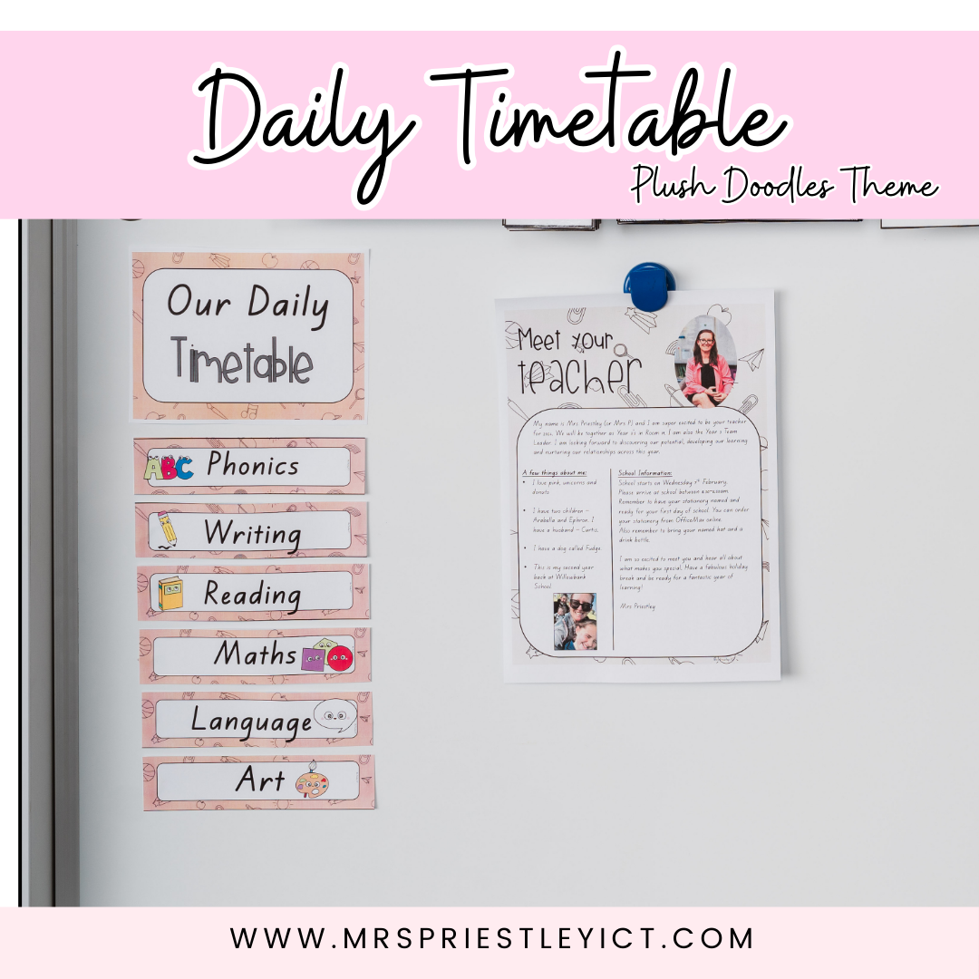 Daily Timetable - Plush Doodles Theme