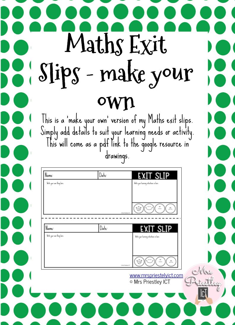 Maths Exit Slip Make Your Own Mrs Priestley ICT Maths exit slip make your own mrs priestley ict