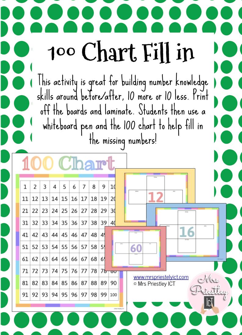 100 chart - fill in