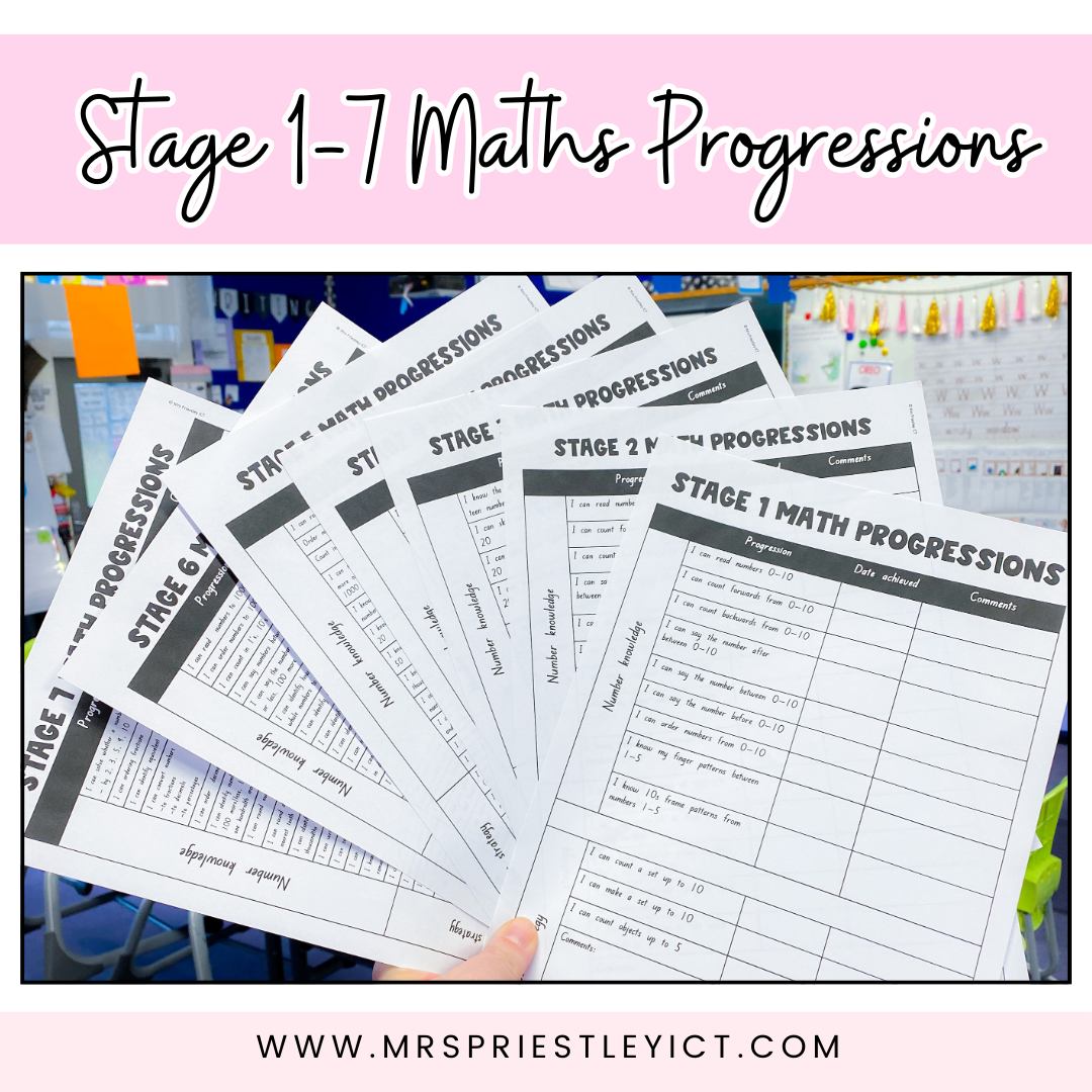 Stage 1-7 Maths assessment progressions and wall trackers