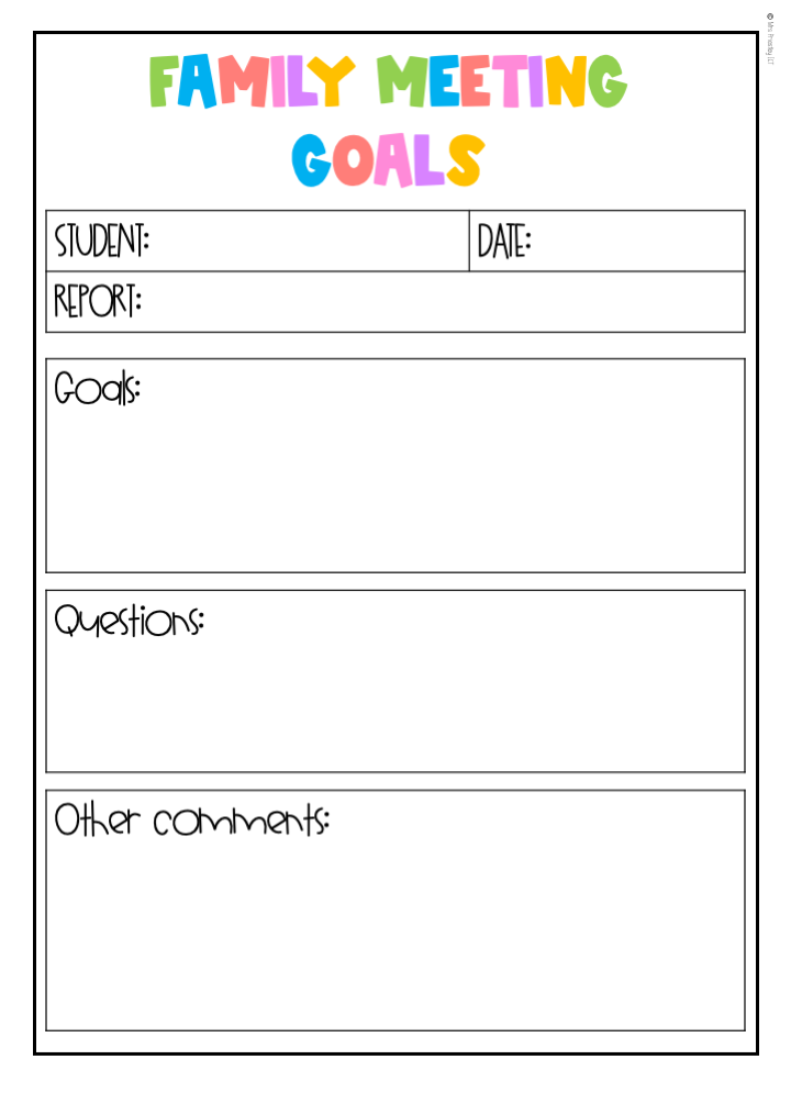 Parent/teacher conference templates