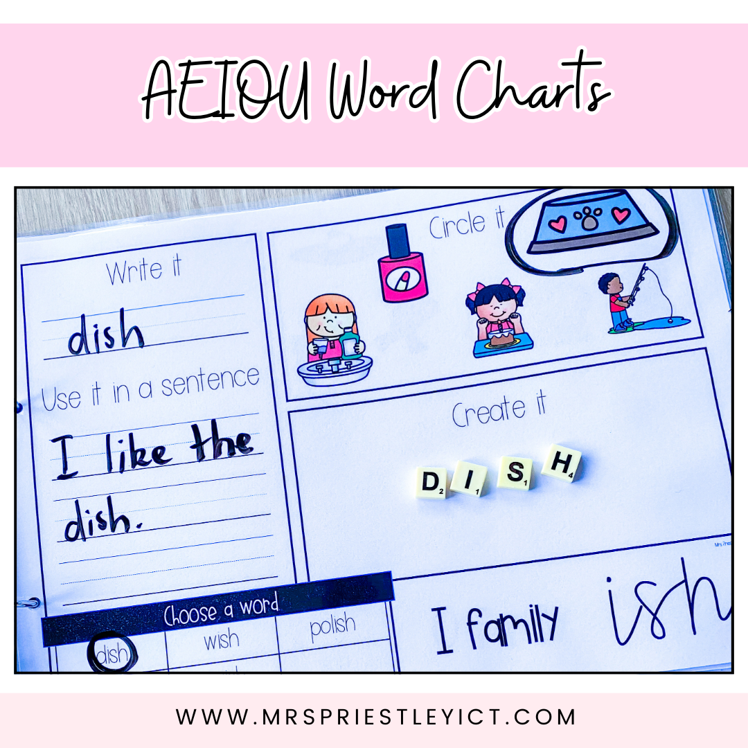 AEIOU word chart activities