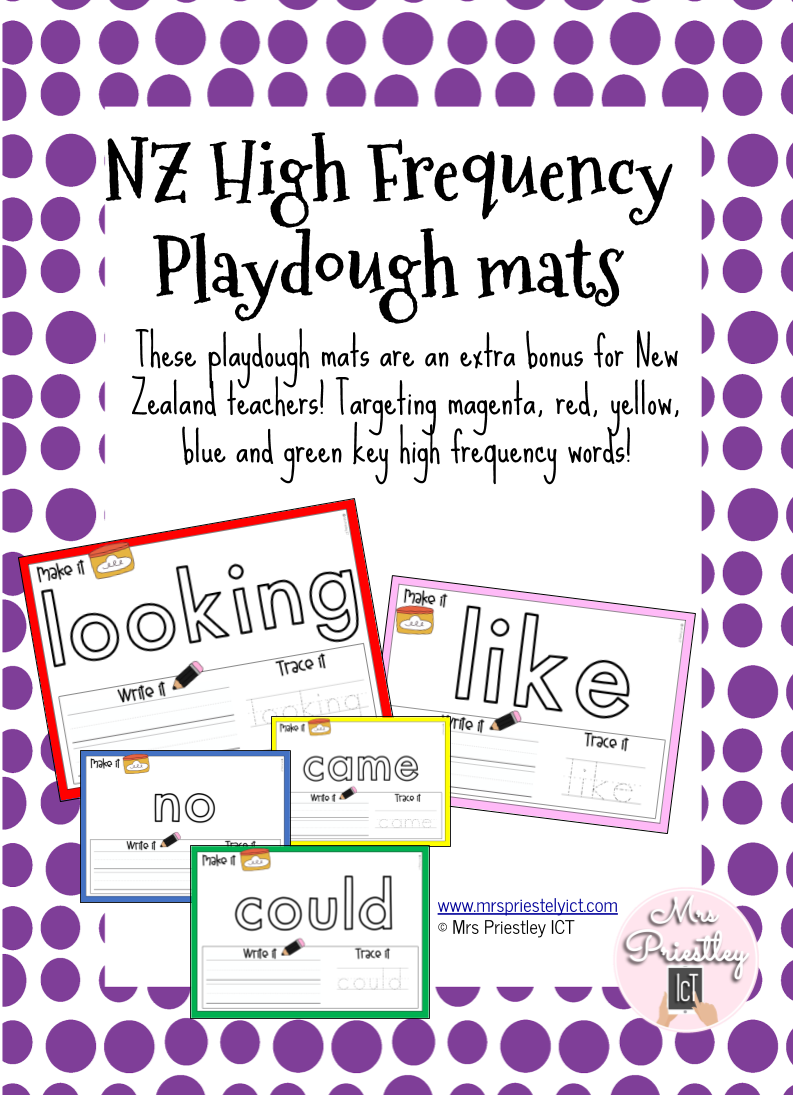 NZ High Frequency Word Playdough Mats