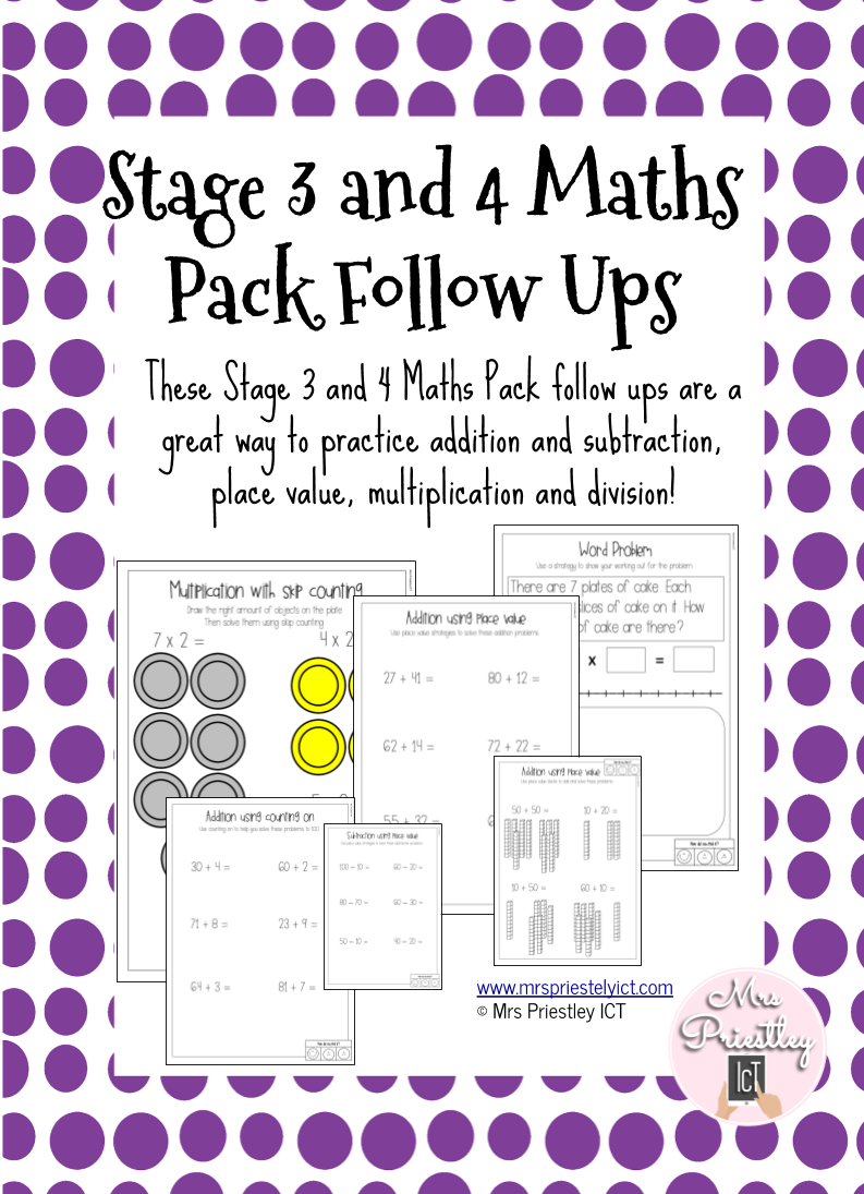 Stage 3 and 4 Maths Pack Follow Ups