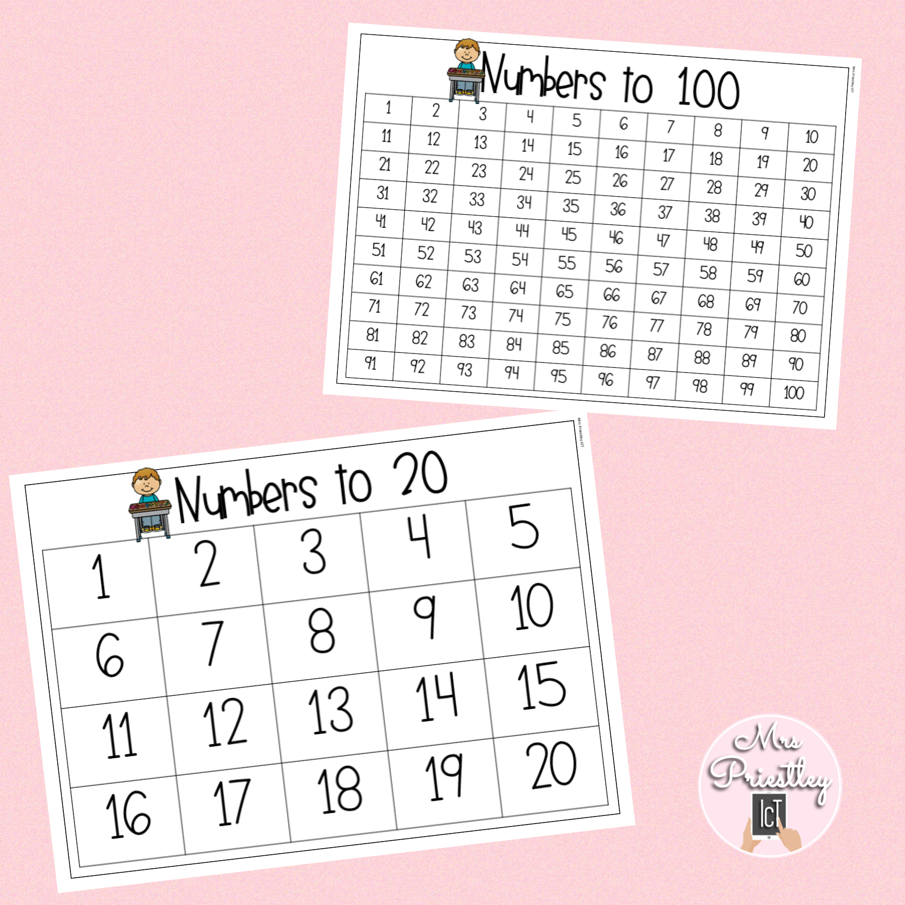 Maths number charts